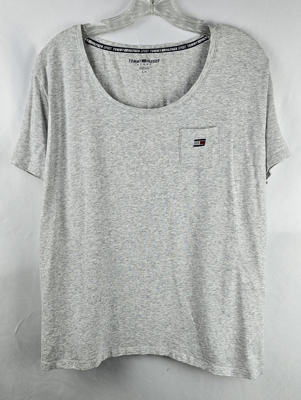 Tommy Hilfiger Sport Heritage Crew Neck Pocket T-Shirt Women's Lg Core Essential
